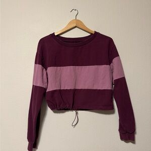 BuffBunny Purple Colorblock Crop Sweatshirt